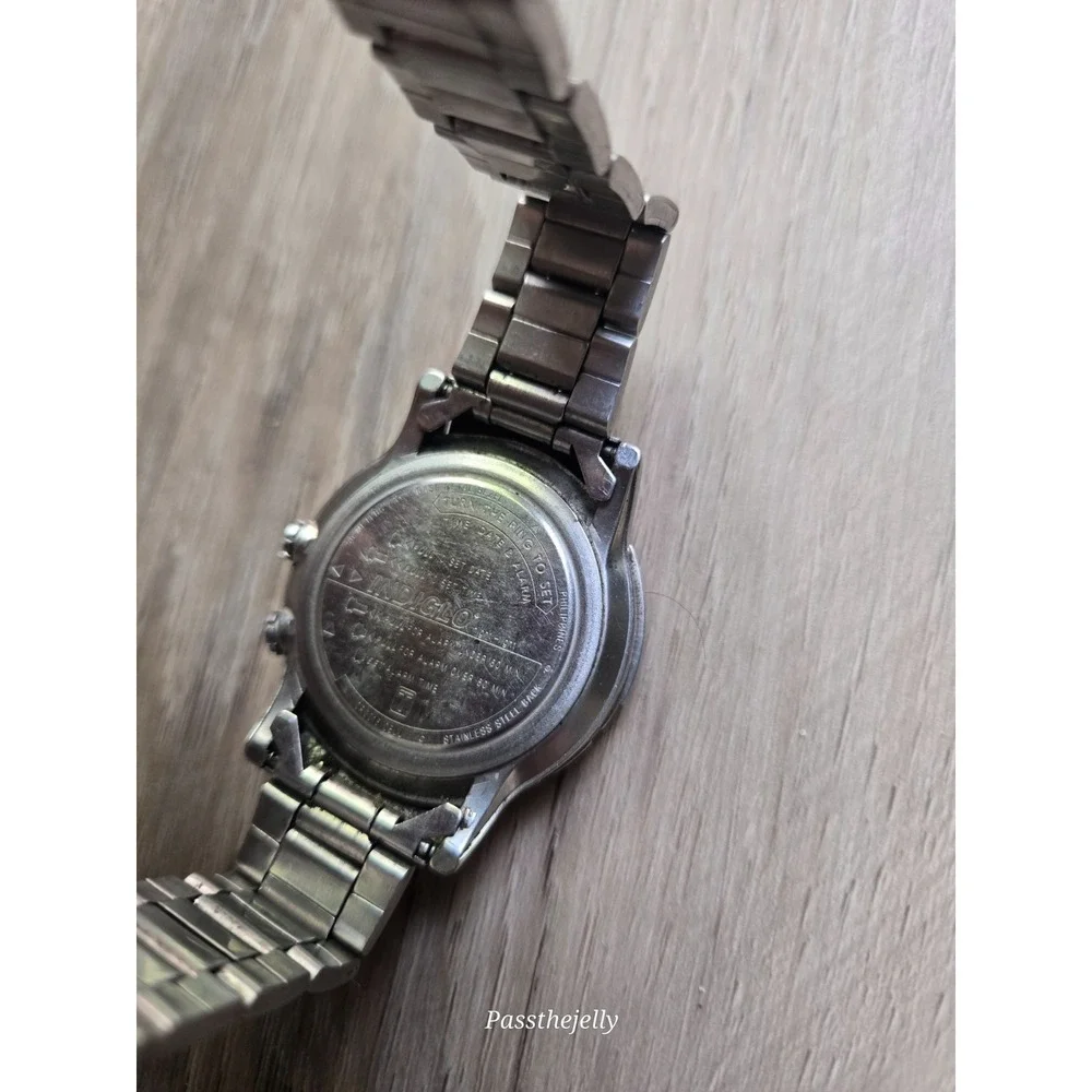 Timex Watch Mens 40mm Reef Gear‎ Alarm Silver Tone Date Diver Style Y2K Field
